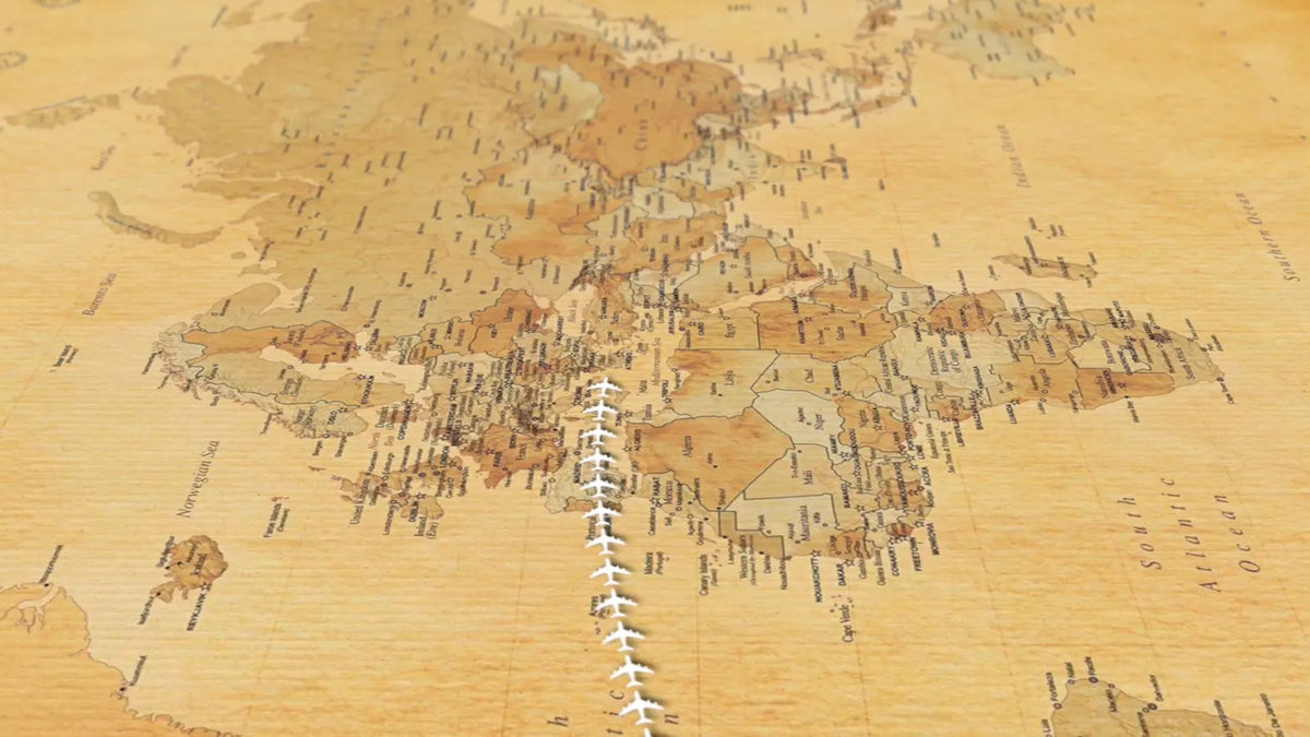 Animated line across a map