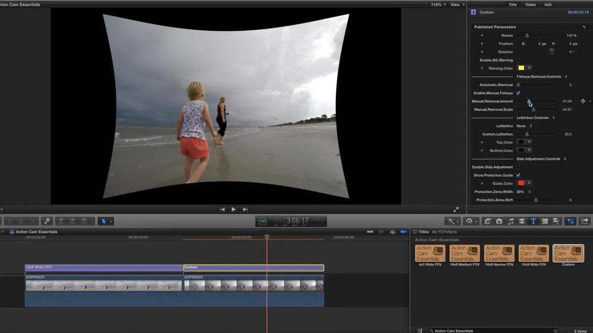 Removing fisheye in Final Cut Pro