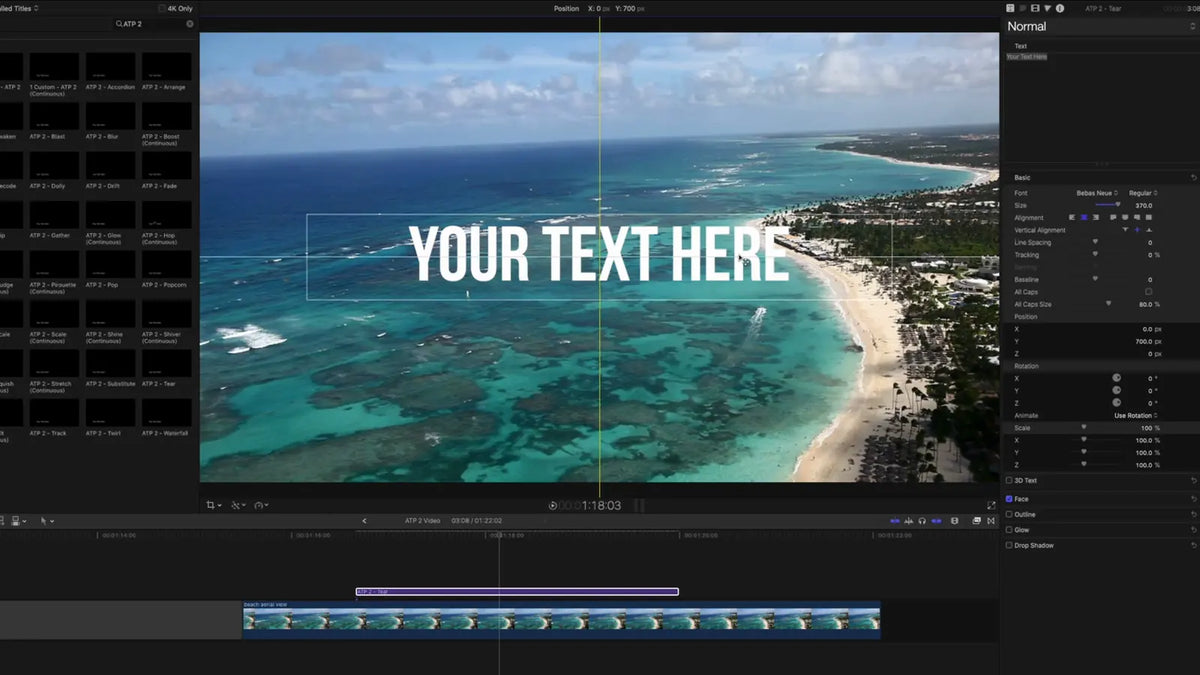 Editing a title in Final Cut Pro
