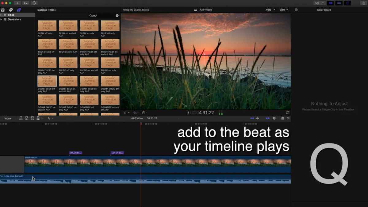 Add animation to the beat as the timeline plays