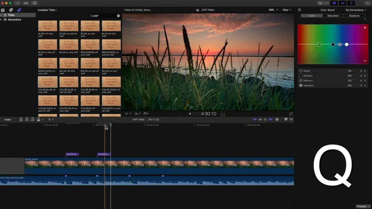 Color animation on a clip