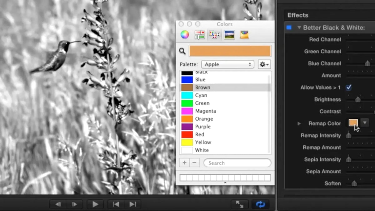 Pick a color filter