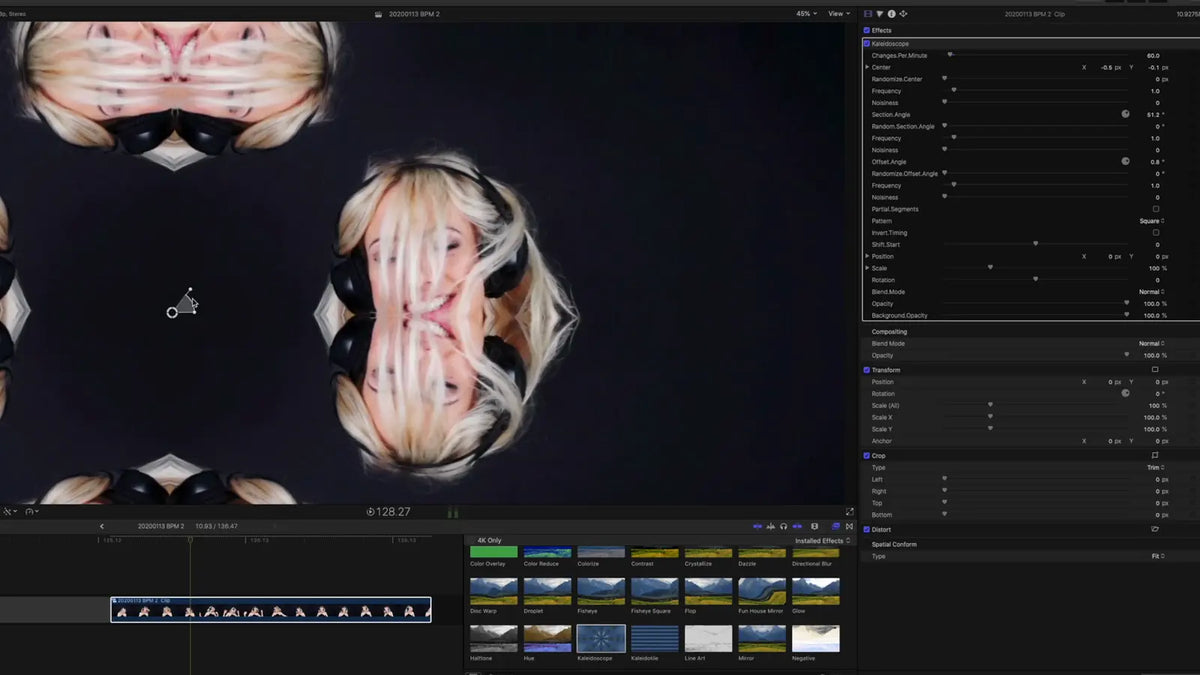 Kaleidoscope effect in Final Cut Pro