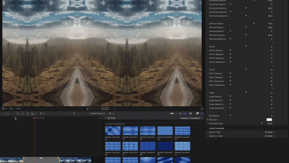Mirrored road mid-transition
