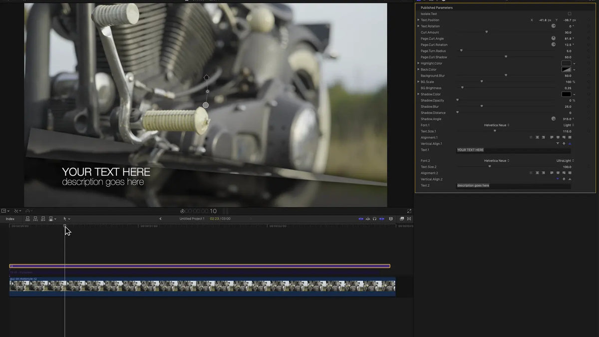 Editing the text in Final Cut Pro