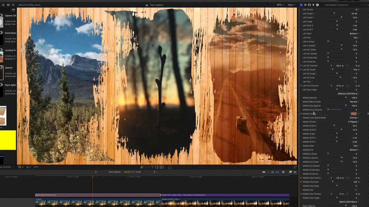 Building a layout in Final Cut Pro