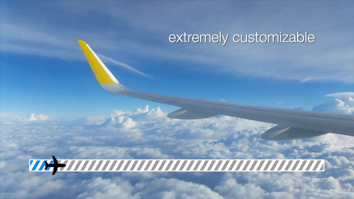 Plane icon riding the progress bar