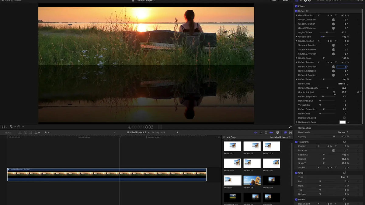 Water-style reflection in Final Cut Pro
