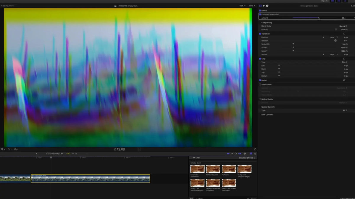 Chromatic aberration shake in Final Cut Pro