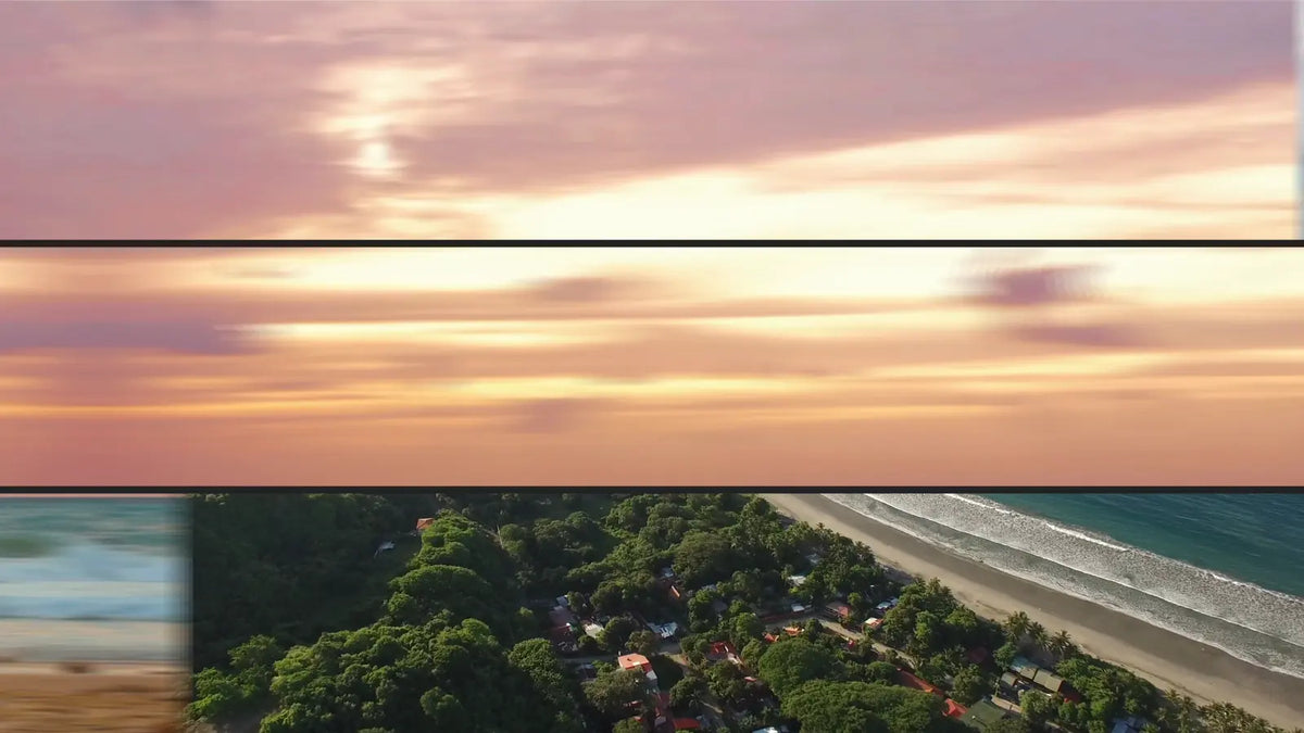 Bands sliding across a sunset