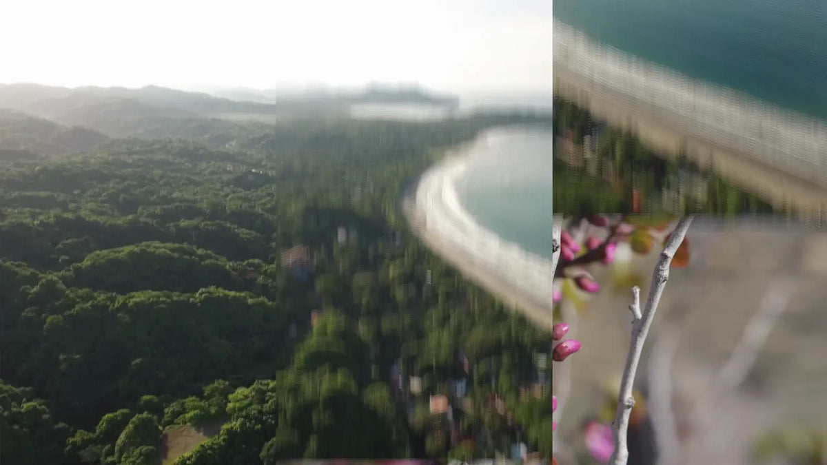 Split slide on a coastline