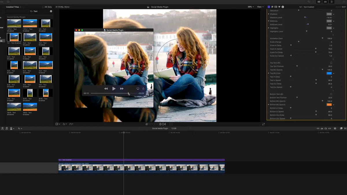 Stacked post frames in Final Cut Pro