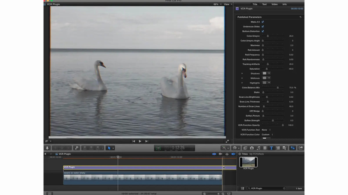 Applying the VCR look in Final Cut Pro