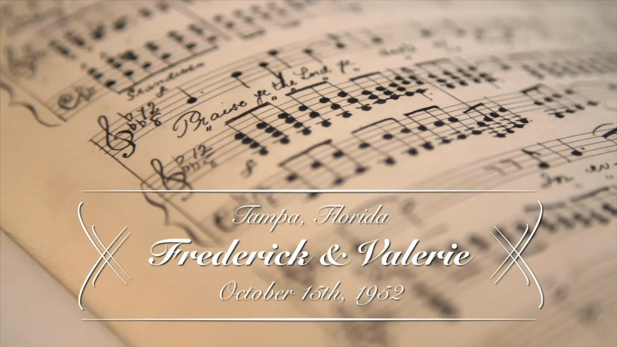 Names over sheet music