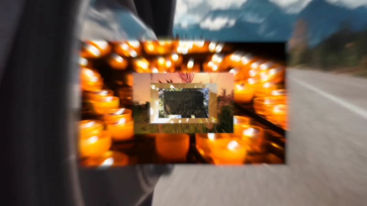 Framed zoom over candles