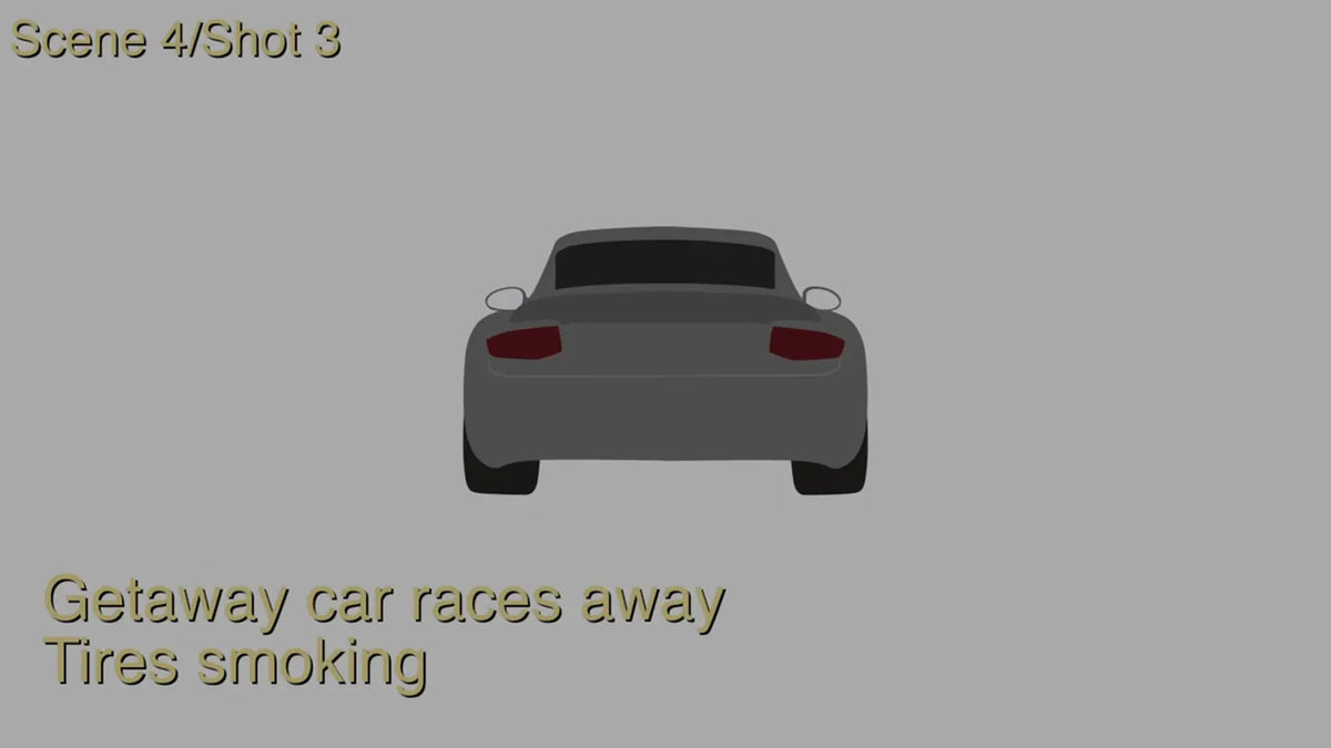 Getaway car frame with a caption