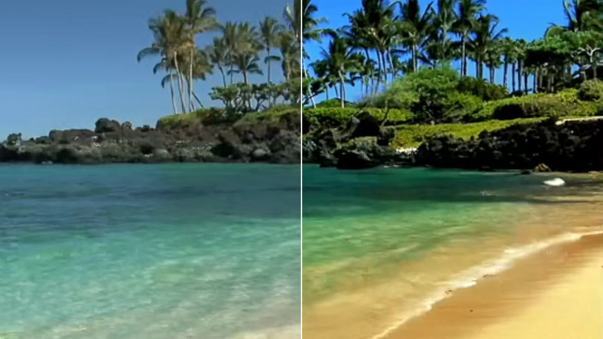 Before and after: beach sky