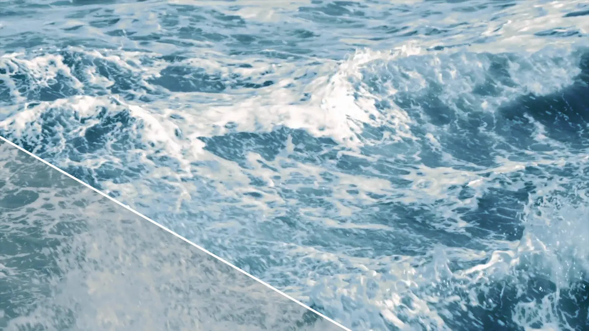 Before and after: ocean waves