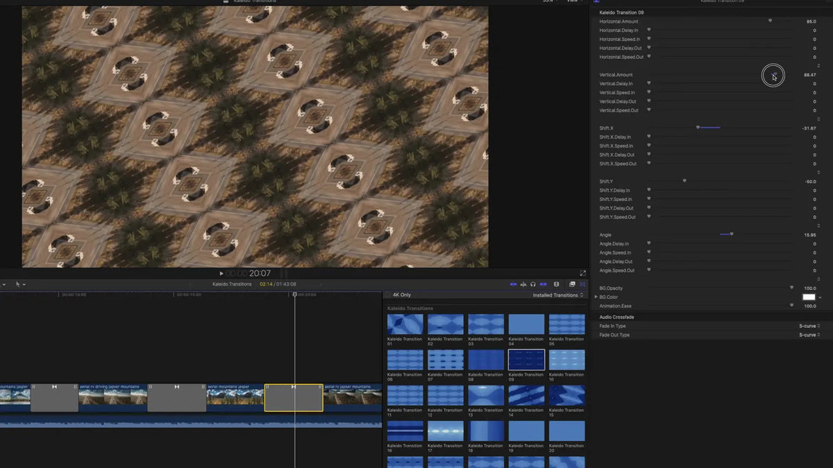 Tiled kaleidoscope pattern