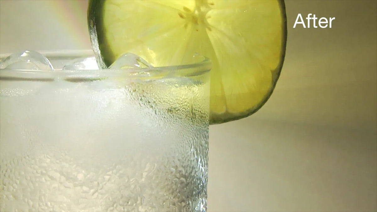 Before and after: light through a glass