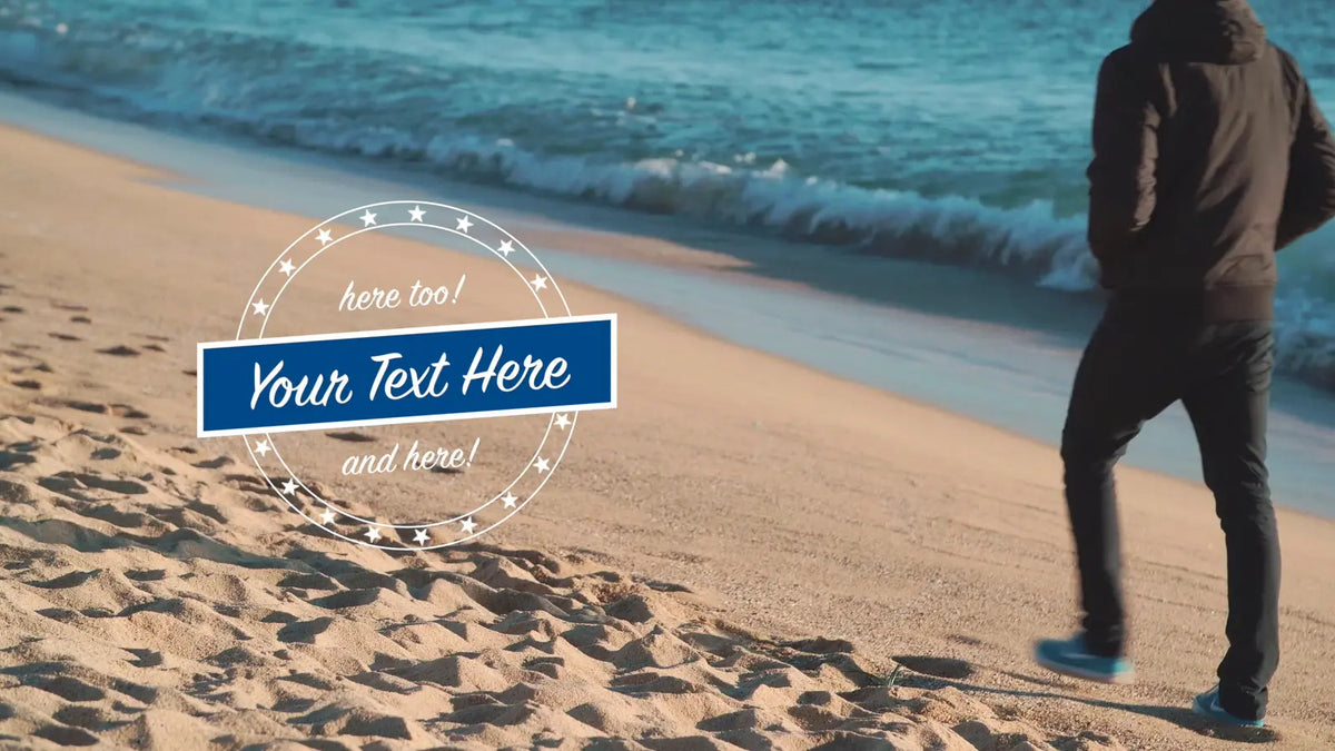 Ribbon banner on a beach