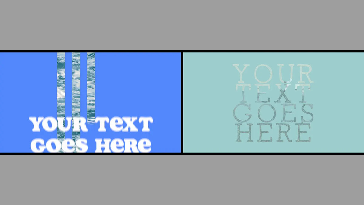 Big type on color blocks