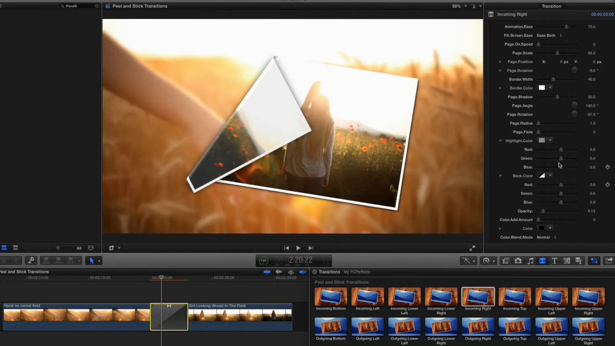 Page peel in Final Cut Pro