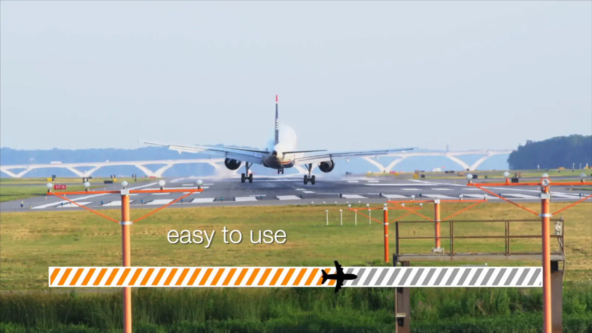Striped bar with a plane
