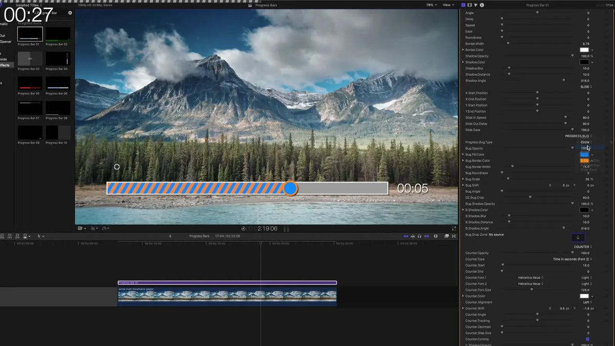 Customizing a bar in Final Cut Pro