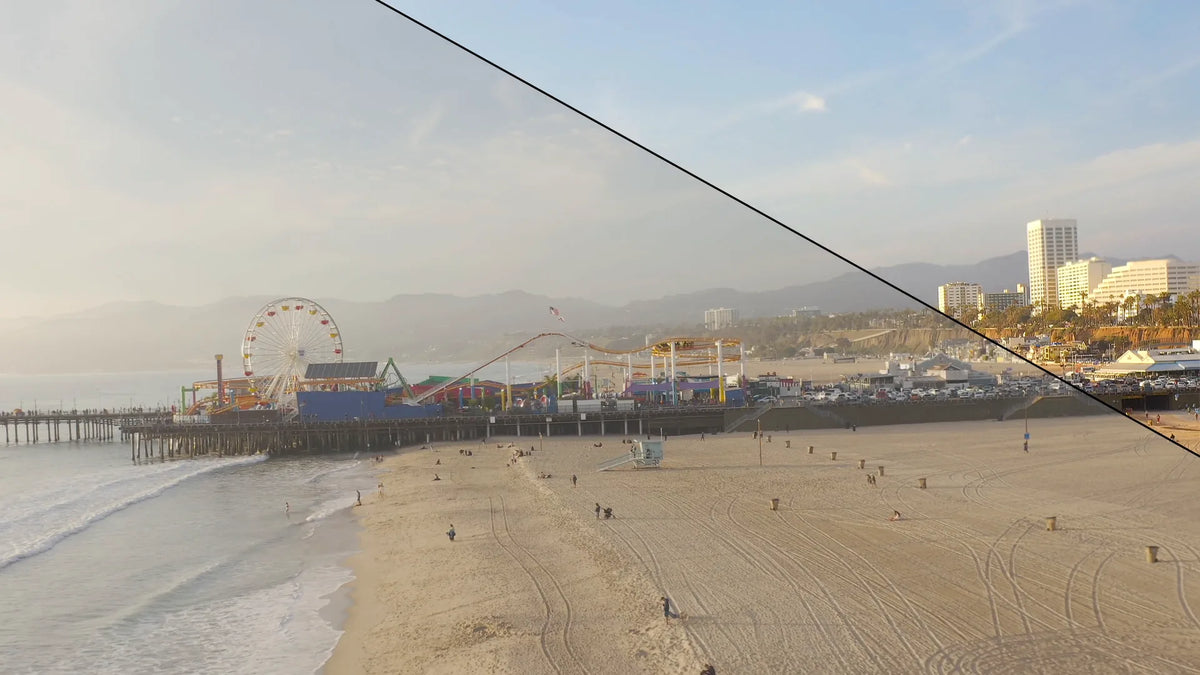 Split view: beach