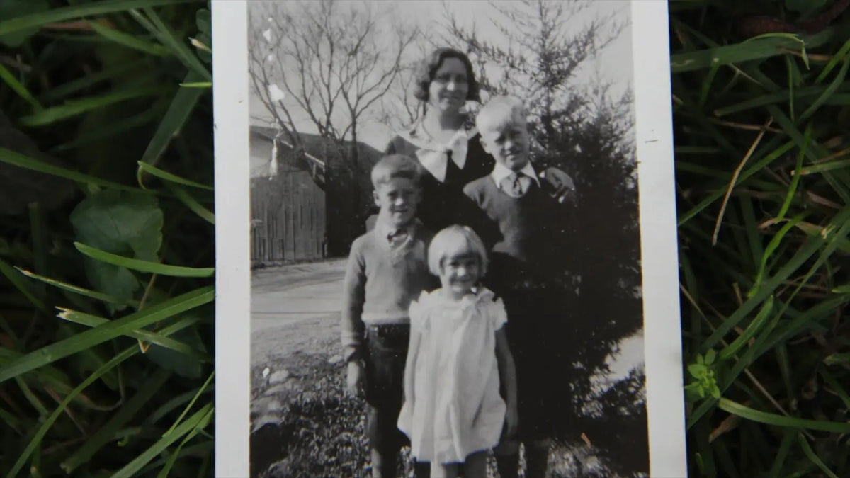 Vintage family photo as a slide