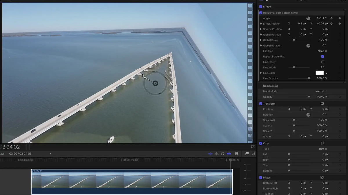 Keyframing the mirror in Final Cut Pro