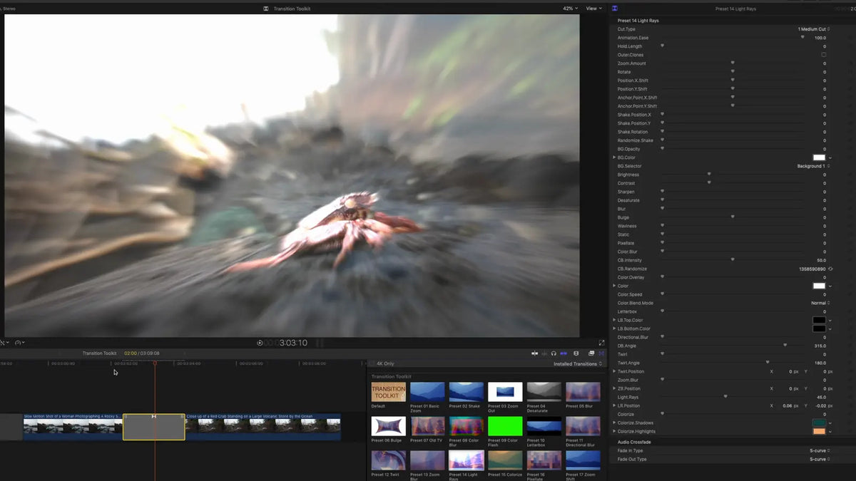 Adding a transition in Final Cut Pro