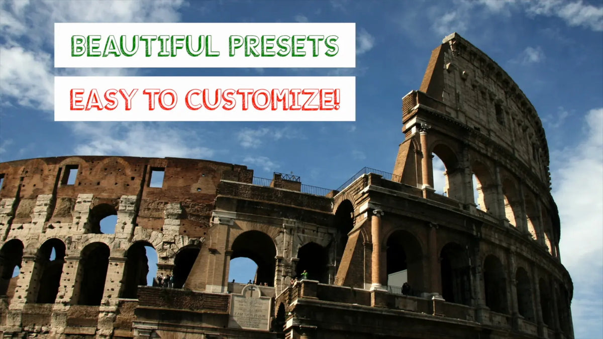 Stacked presets over a landmark