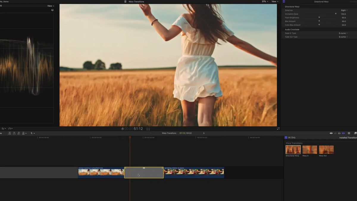 Adding a warp in Final Cut Pro